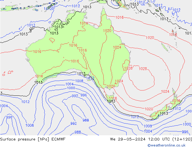 приземное давление ECMWF ср 29.05.2024 12 UTC