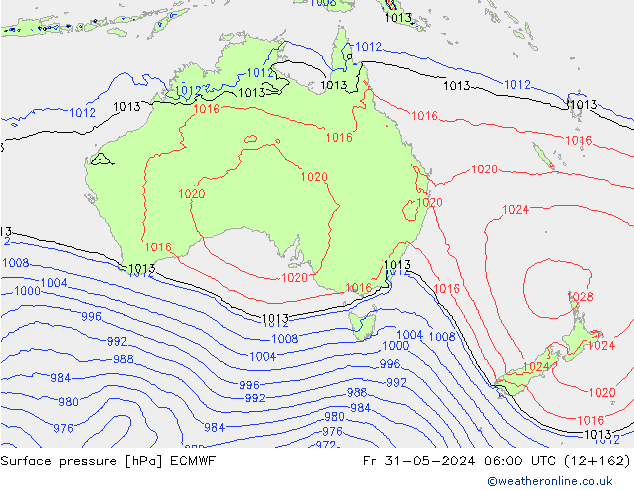 Luchtdruk (Grond) ECMWF vr 31.05.2024 06 UTC