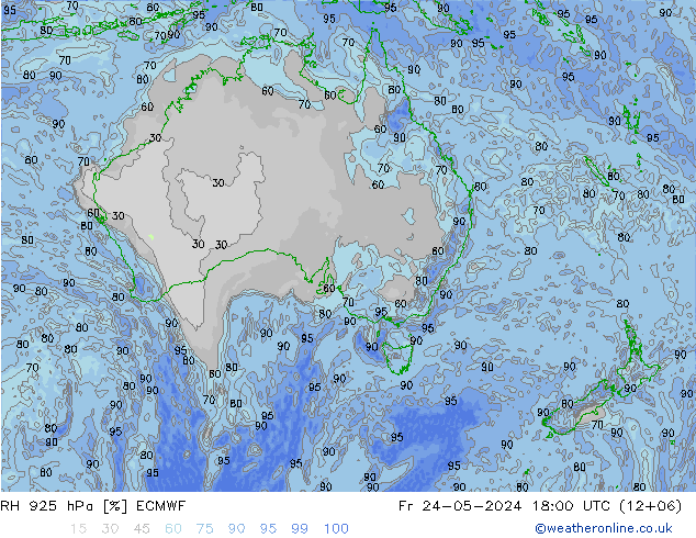 RH 925 hPa ECMWF Fr 24.05.2024 18 UTC