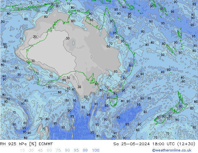 RH 925 hPa ECMWF  25.05.2024 18 UTC