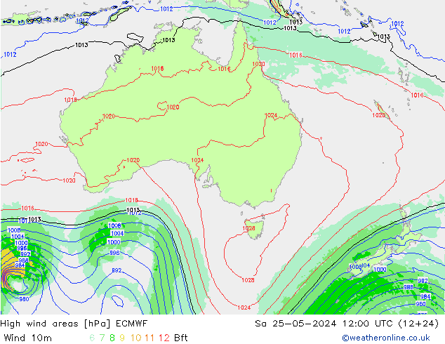 Windvelden ECMWF za 25.05.2024 12 UTC