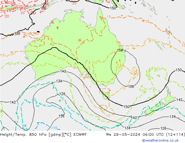 Z500/Rain (+SLP)/Z850 ECMWF We 29.05.2024 06 UTC