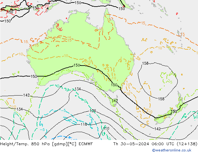 Z500/Rain (+SLP)/Z850 ECMWF gio 30.05.2024 06 UTC