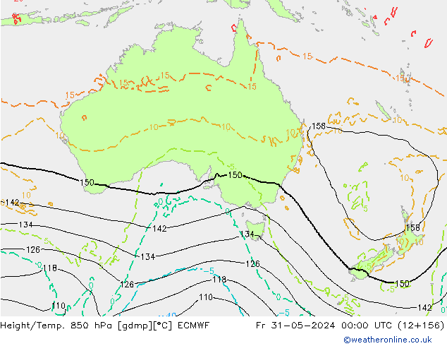 Z500/Rain (+SLP)/Z850 ECMWF ven 31.05.2024 00 UTC