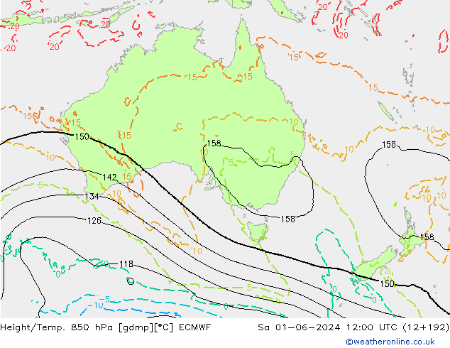 Z500/Rain (+SLP)/Z850 ECMWF so. 01.06.2024 12 UTC