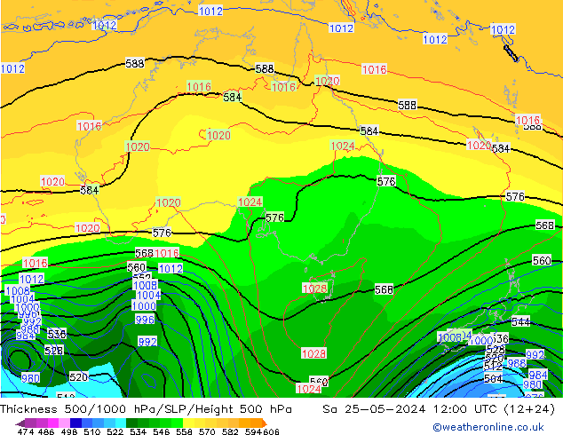 Thck 500-1000hPa ECMWF  25.05.2024 12 UTC