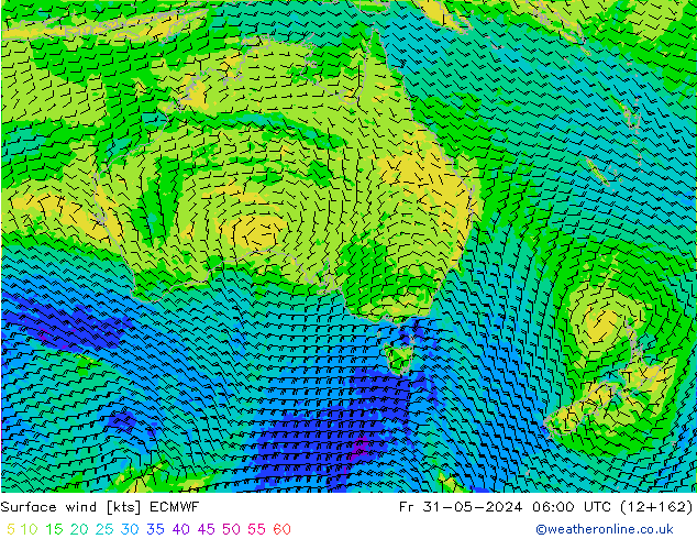 Wind 10 m ECMWF vr 31.05.2024 06 UTC