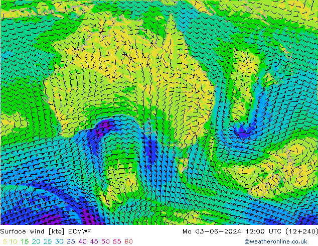 Surface wind ECMWF Mo 03.06.2024 12 UTC