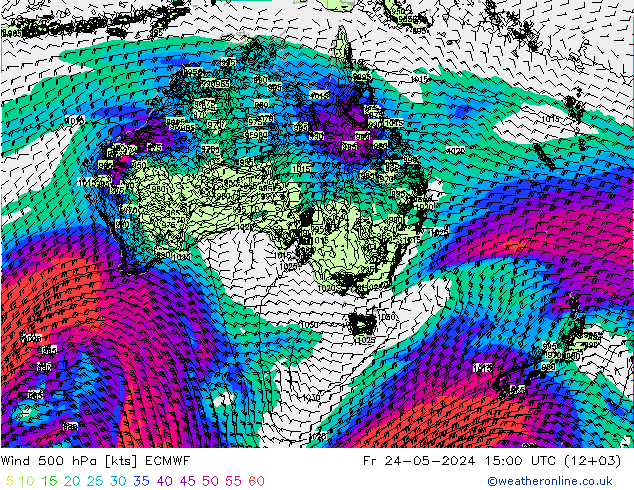 Viento 500 hPa ECMWF vie 24.05.2024 15 UTC