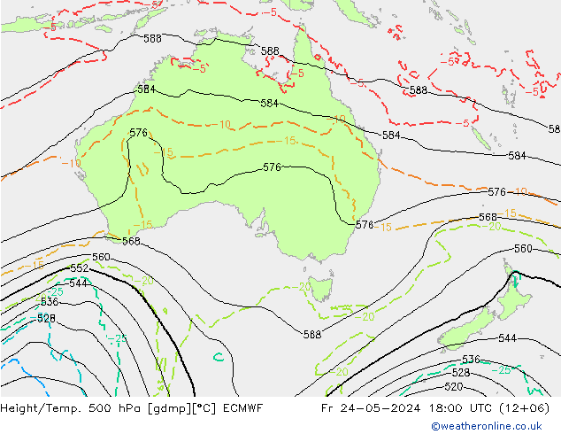 Z500/Rain (+SLP)/Z850 ECMWF Fr 24.05.2024 18 UTC