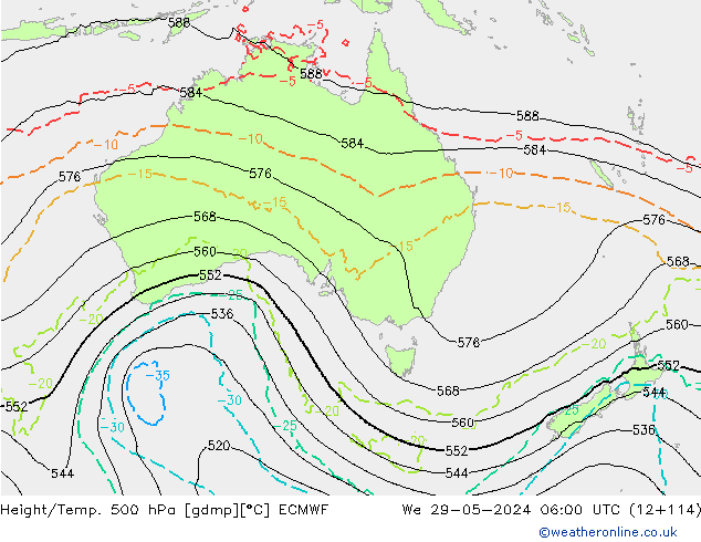 Z500/Rain (+SLP)/Z850 ECMWF We 29.05.2024 06 UTC