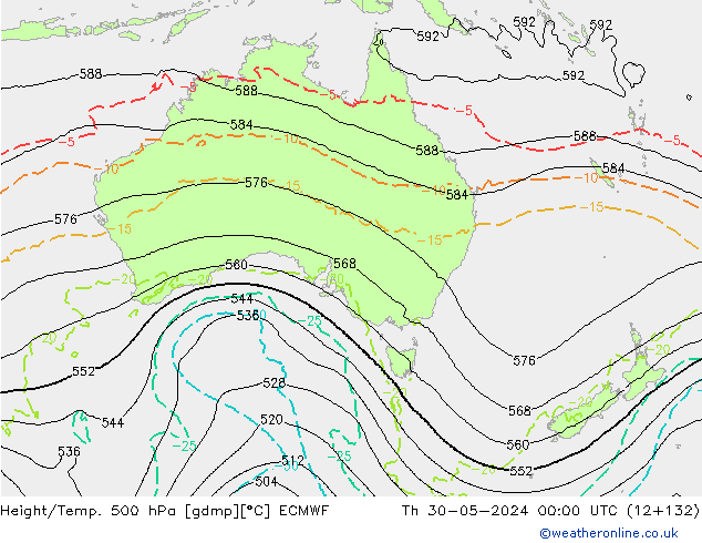 Z500/Rain (+SLP)/Z850 ECMWF Th 30.05.2024 00 UTC