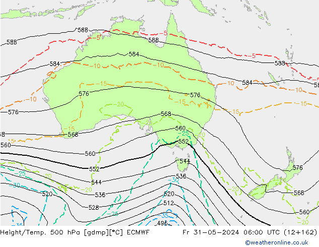 Z500/Rain (+SLP)/Z850 ECMWF vie 31.05.2024 06 UTC