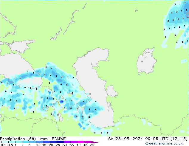 Z500/Rain (+SLP)/Z850 ECMWF Sa 25.05.2024 06 UTC