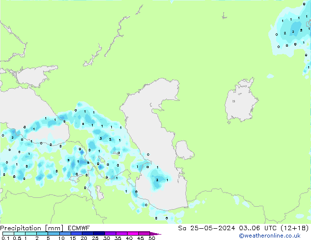 Srážky ECMWF So 25.05.2024 06 UTC