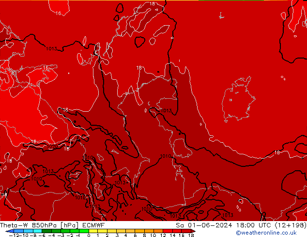 Theta-W 850hPa ECMWF Cts 01.06.2024 18 UTC