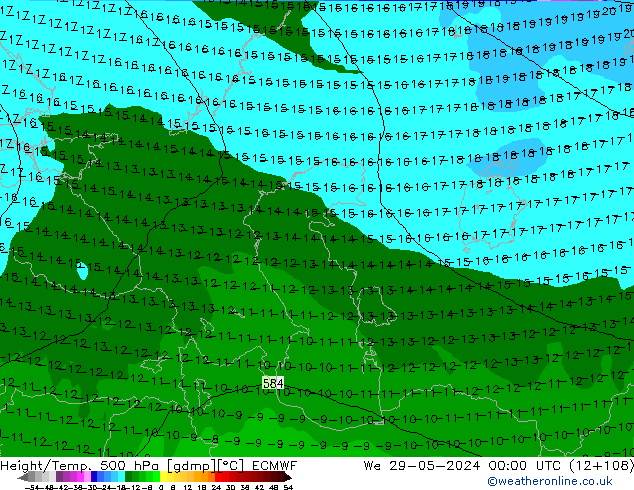 Z500/Rain (+SLP)/Z850 ECMWF ср 29.05.2024 00 UTC