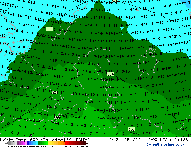 Z500/Rain (+SLP)/Z850 ECMWF Sex 31.05.2024 12 UTC