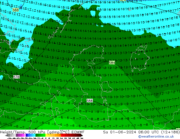 Z500/Rain (+SLP)/Z850 ECMWF so. 01.06.2024 06 UTC