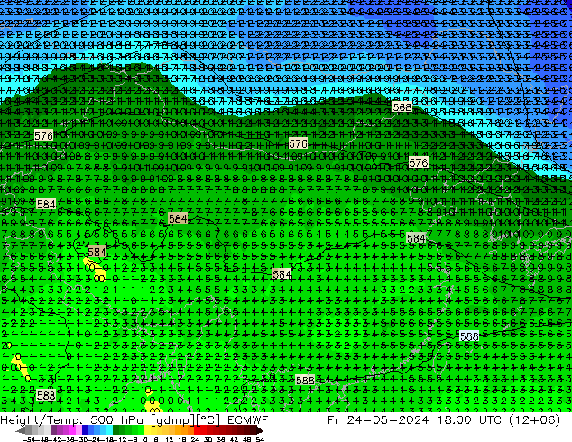 Z500/Rain (+SLP)/Z850 ECMWF 星期五 24.05.2024 18 UTC