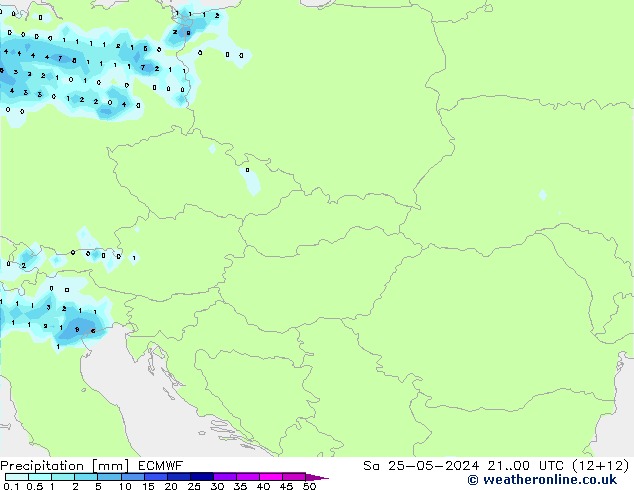 Precipitation ECMWF Sa 25.05.2024 00 UTC