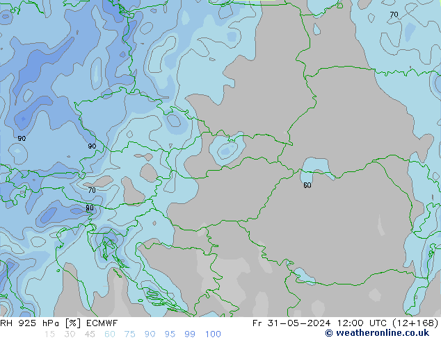 RH 925 hPa ECMWF Fr 31.05.2024 12 UTC