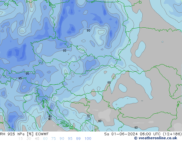 RH 925 hPa ECMWF So 01.06.2024 06 UTC