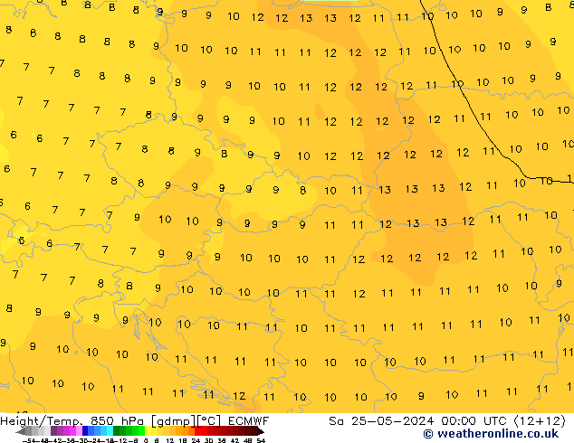 Z500/Rain (+SLP)/Z850 ECMWF Sa 25.05.2024 00 UTC