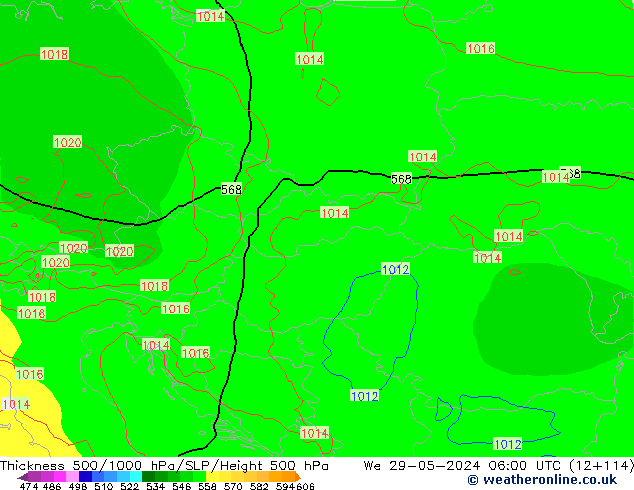 Thck 500-1000hPa ECMWF  29.05.2024 06 UTC