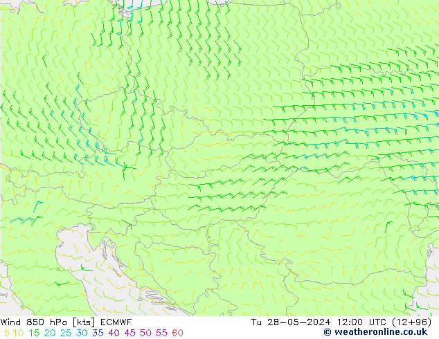 Wind 850 hPa ECMWF di 28.05.2024 12 UTC