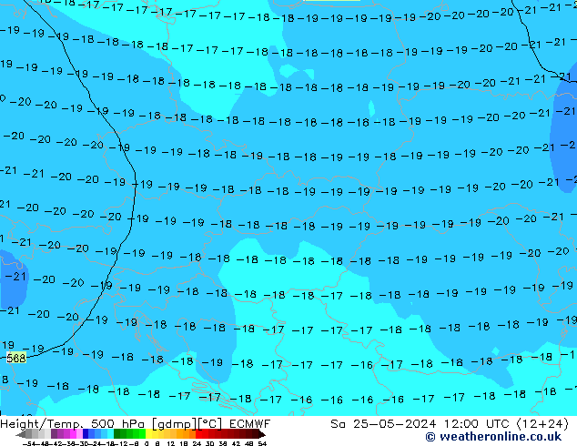 Z500/Rain (+SLP)/Z850 ECMWF Sa 25.05.2024 12 UTC