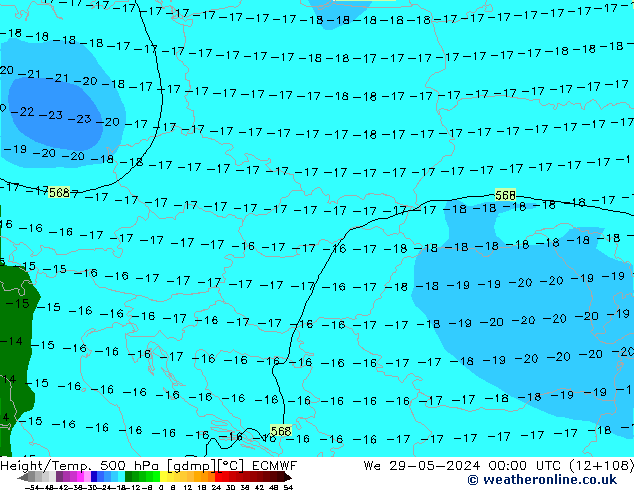 Height/Temp. 500 hPa ECMWF  29.05.2024 00 UTC