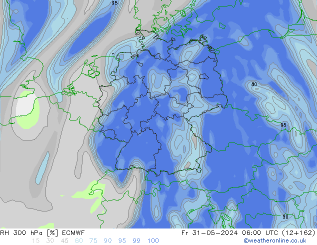 RH 300 hPa ECMWF pt. 31.05.2024 06 UTC