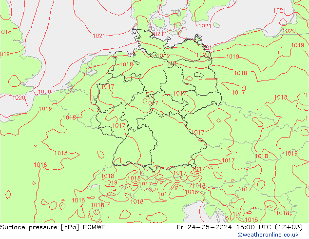 Surface pressure ECMWF Fr 24.05.2024 15 UTC