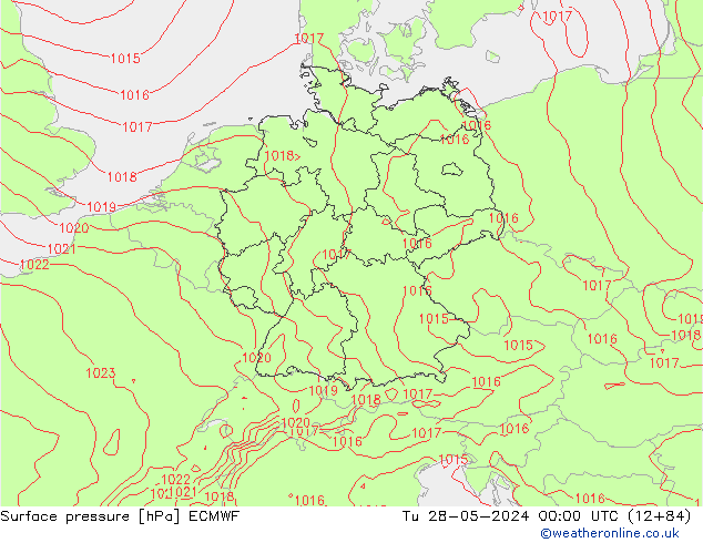 Surface pressure ECMWF Tu 28.05.2024 00 UTC