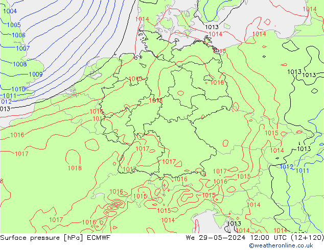 Yer basıncı ECMWF Çar 29.05.2024 12 UTC