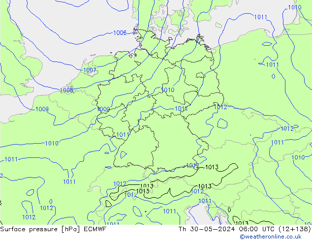 Yer basıncı ECMWF Per 30.05.2024 06 UTC