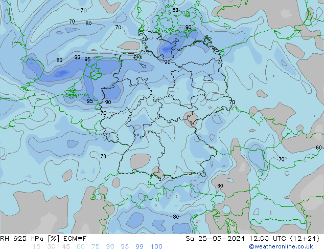 RH 925 hPa ECMWF Sa 25.05.2024 12 UTC