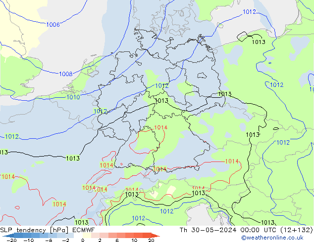 Drucktendenz ECMWF Do 30.05.2024 00 UTC