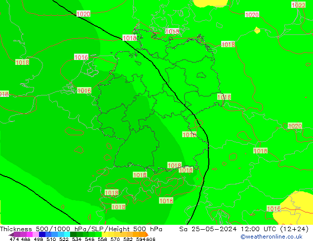 Thck 500-1000hPa ECMWF So 25.05.2024 12 UTC