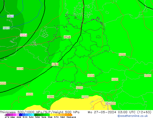 Thck 500-1000hPa ECMWF Seg 27.05.2024 03 UTC