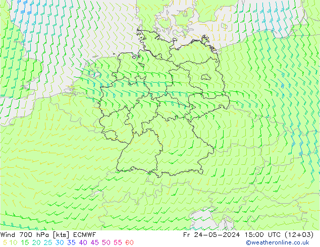 风 700 hPa ECMWF 星期五 24.05.2024 15 UTC