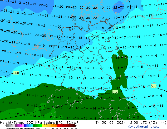 Z500/Rain (+SLP)/Z850 ECMWF jeu 30.05.2024 12 UTC