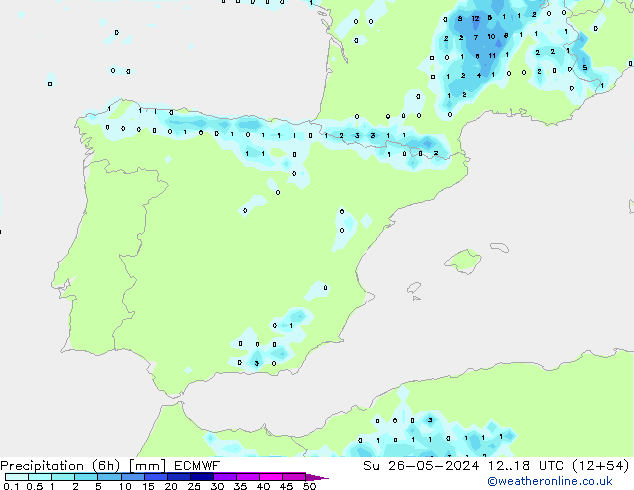 Z500/Rain (+SLP)/Z850 ECMWF Dom 26.05.2024 18 UTC