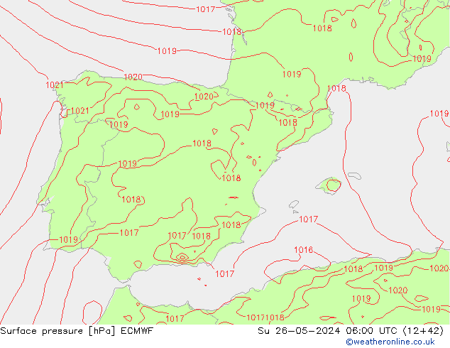 Surface pressure ECMWF Su 26.05.2024 06 UTC