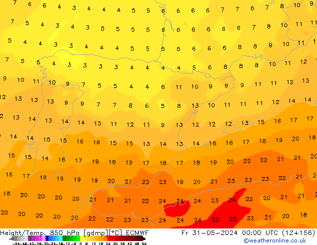 Z500/Yağmur (+YB)/Z850 ECMWF Cu 31.05.2024 00 UTC