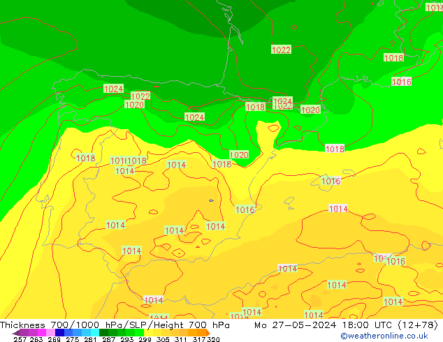 Thck 700-1000 hPa ECMWF Po 27.05.2024 18 UTC