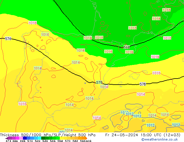 Dikte 500-1000hPa ECMWF vr 24.05.2024 15 UTC