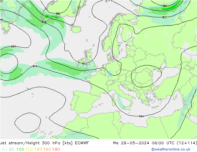 Corriente en chorro ECMWF mié 29.05.2024 06 UTC