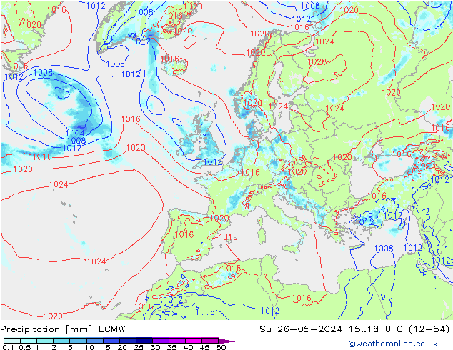 Precipitación ECMWF dom 26.05.2024 18 UTC